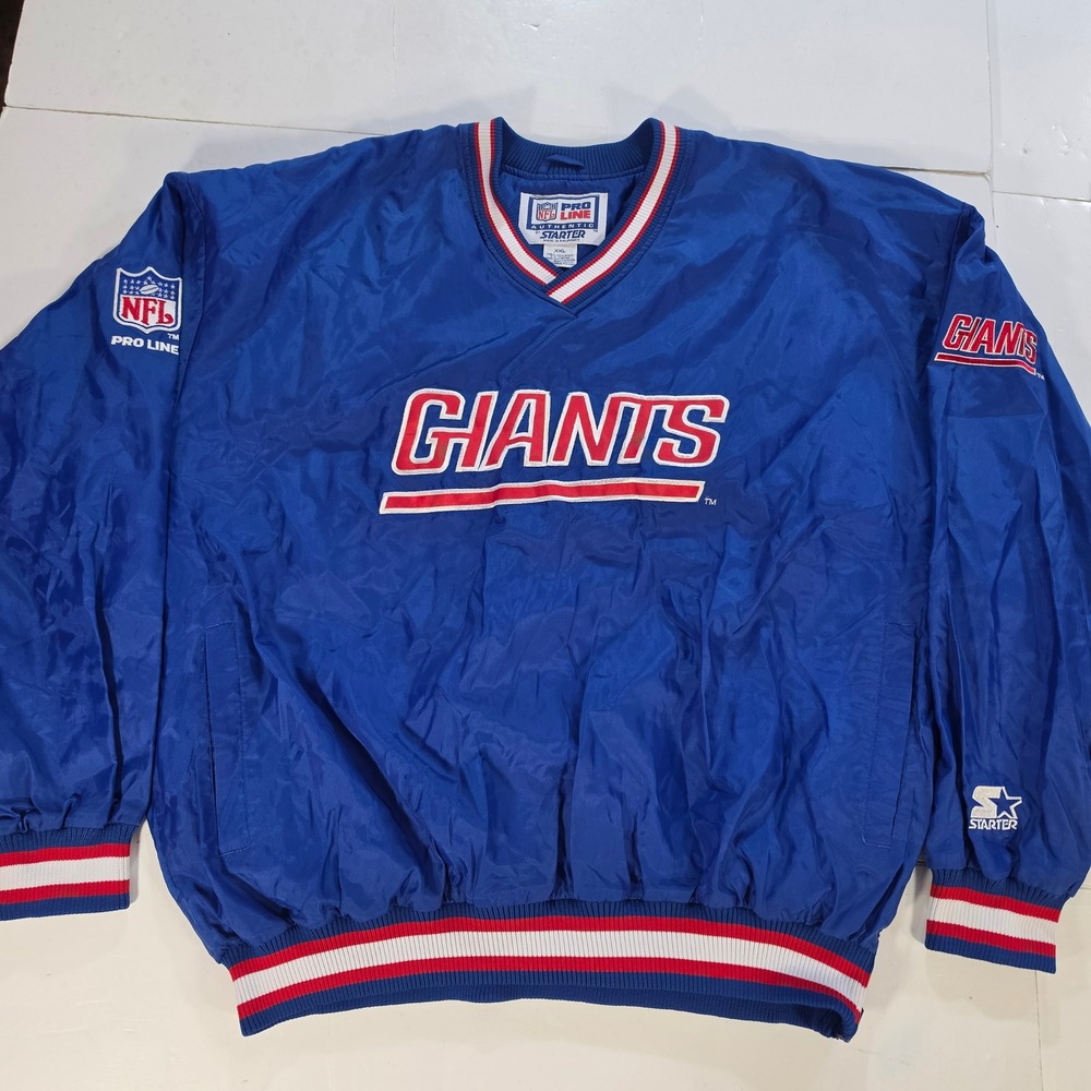 Vintage NFL Pro Line Starter New York Giants Windbreaker Pullover Blue XXL